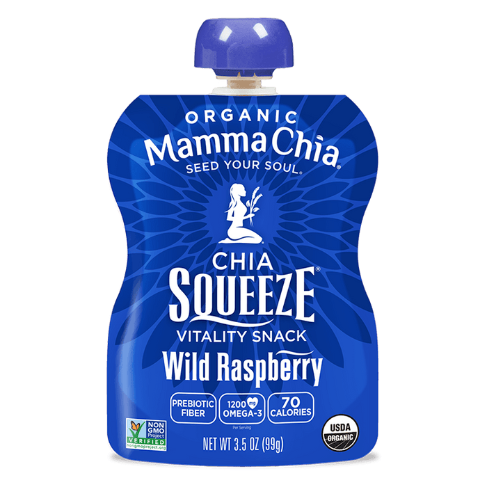 Mamma Chia, Chia Squeeze Snack, Organic; Wild Raspberry 4x100g