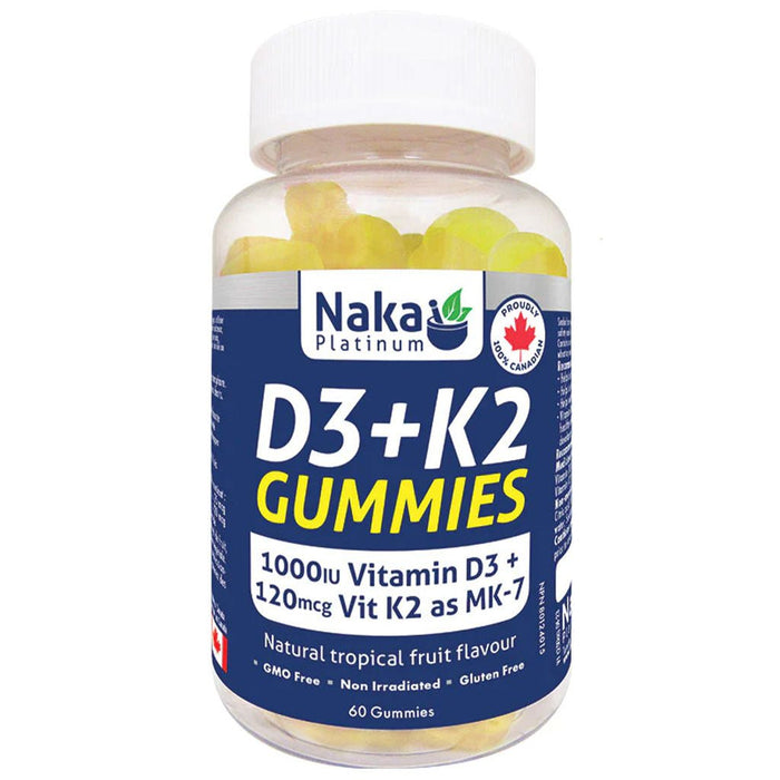 Naka Vitamin D3 & K2 Gummies (Natural Tropical Fruit Flavour) 60caps