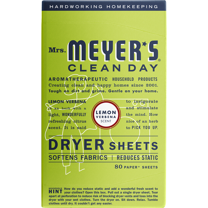 Meyers Clean Day Lemon Verbena Dryer Sheets 80sheets