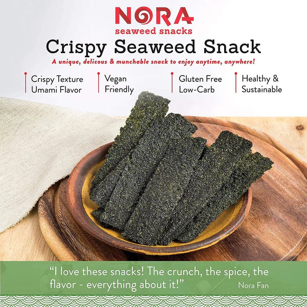 Nora Seaweed Snacks – Crispy Original Flavor, Gluten-Free Snack (28g)