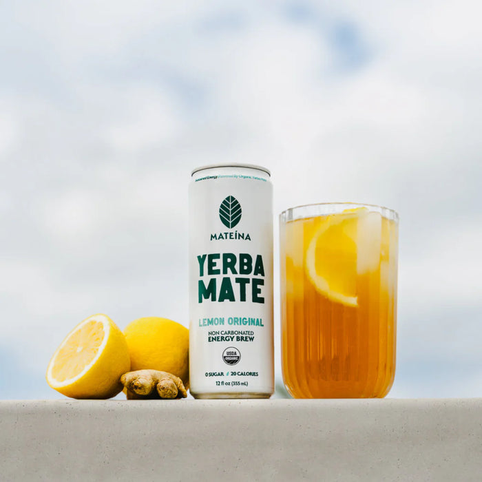 Mateina Yerba Mate  – Lemon Original, Organic Sparkling Tea (355ml)