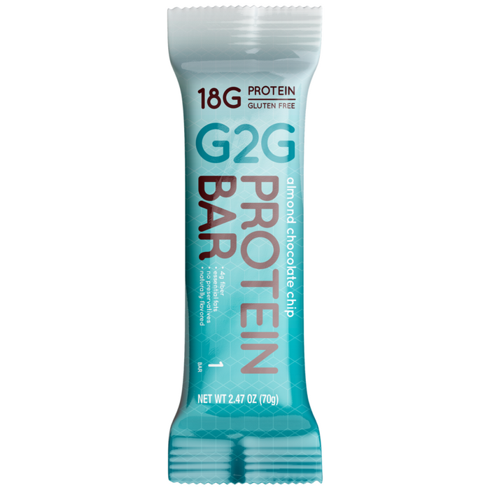 G2G Protein Bar - 18g Protein Per Bar - Almond Chocolate Chip 70g