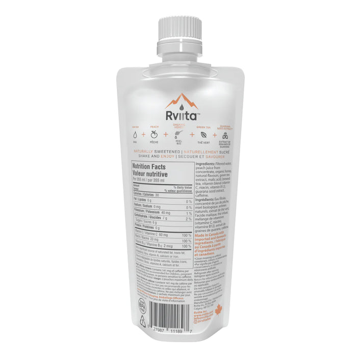 Rviita Speachless Peach Energy Tea - Refreshing Natural Beverage (355ml)