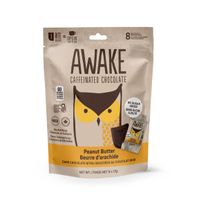 Awake Caffeinated Dark Chocolate Bites with Peanut Butter 8x12g