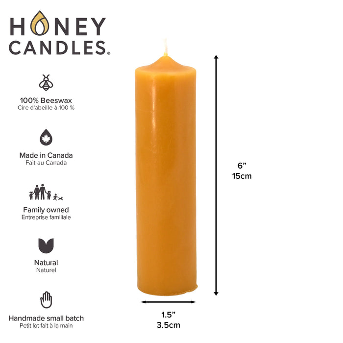 Honey's Candles 6" Column Natural