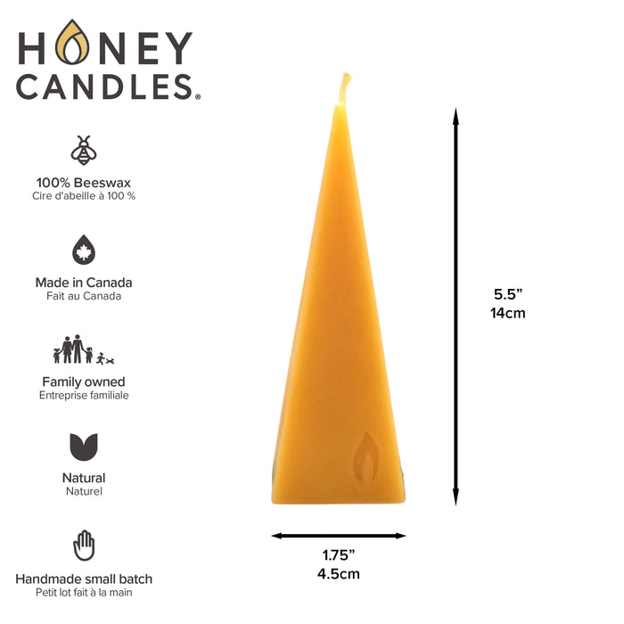 Honey's Candles Pyramid Candle Natural