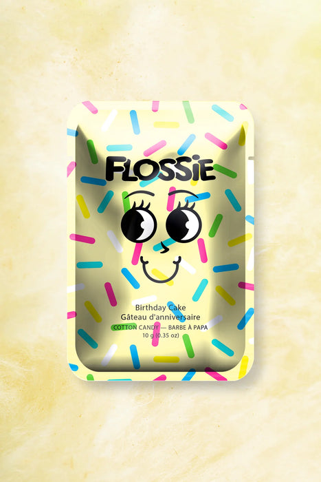 Flossie Birthday Cake Cotton Candy – Gourmet Flavored Treat (Single Pack)