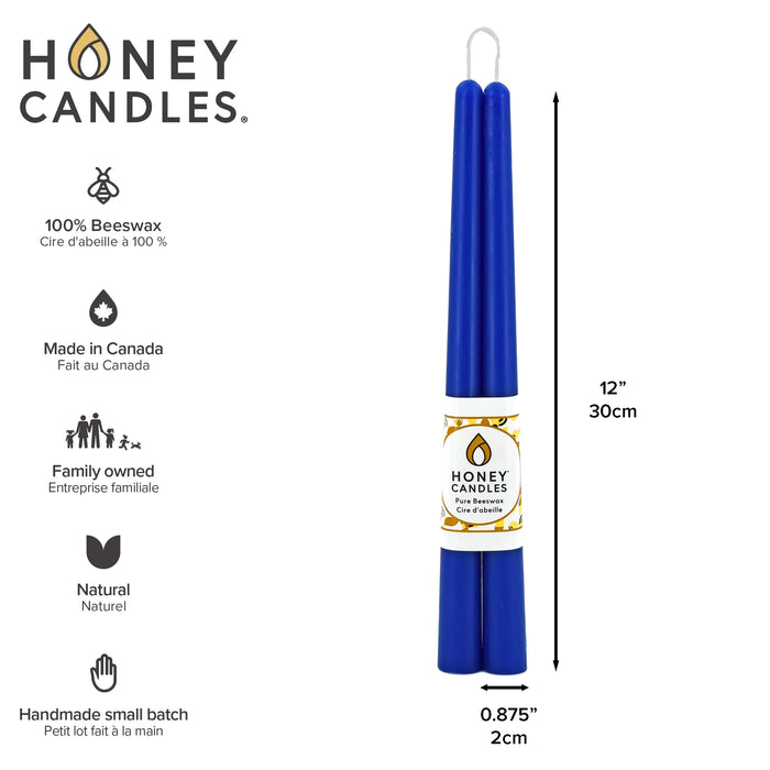 Honey Candles Taper Pair – Blue Beeswax Candles