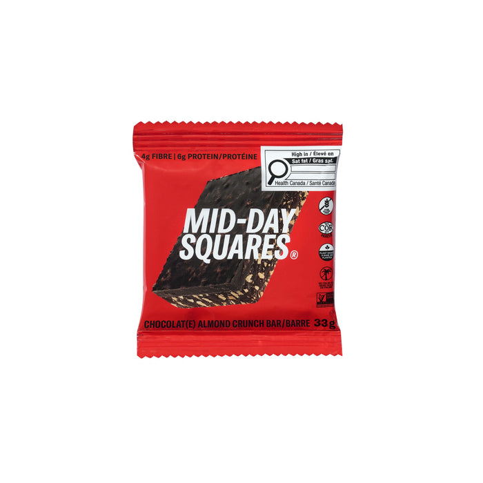 Mid-Day Squares Almond Crunch – Plant-Based Functional Snack Bar (33g)