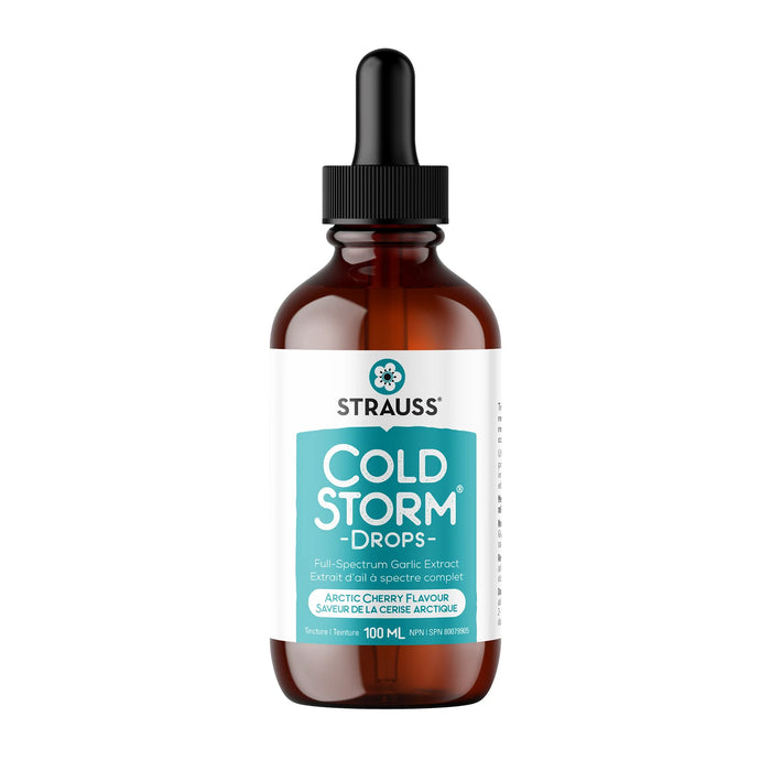 Strauss Cold Storm Drops – Full-Spectrum Garlic Extract, Arctic Cherry Flavour (100ml)