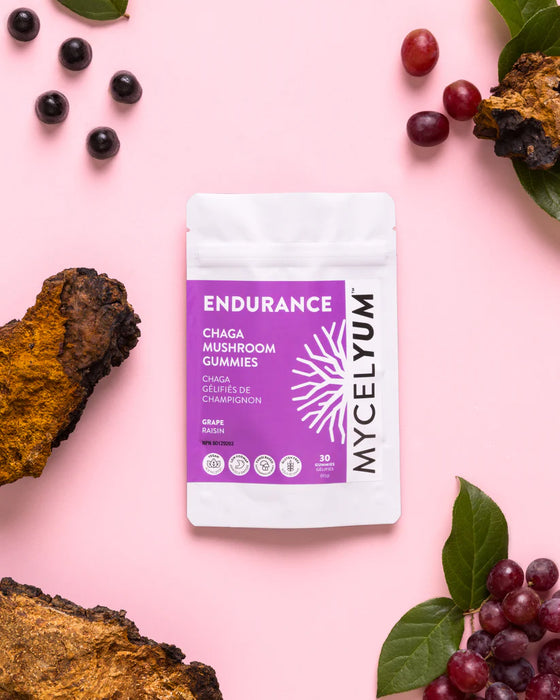 Mycelyum Endurance Chaga Mushroom Gummies – Energy & Immune Support, Vegan (30 Gummies) 30gummies
