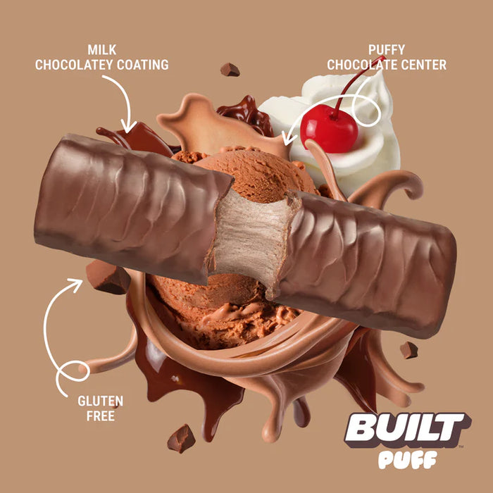 Built Bar Chocolate Milkshake Puff – Protein Snack Bar (40g)