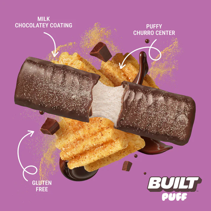 Built Bar Churro Puff – Protein Bar with Cinnamon Marshmallow Center (40g)