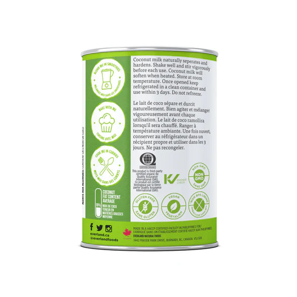 Everland Organic Coconut Milk – Guar Gum Free, Non-GMO (400ml)