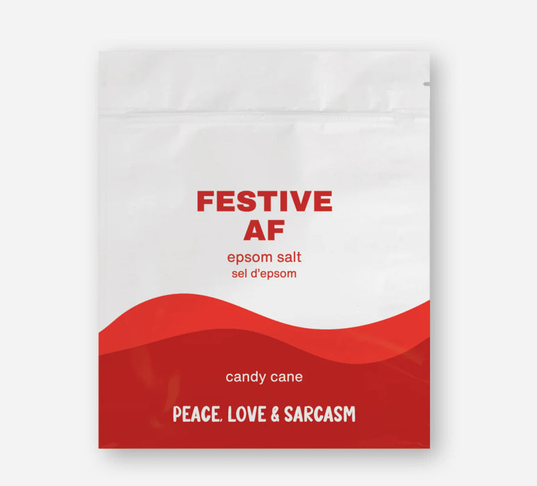 Peace, Love and Sarcasm Festive AF – Candy Cane Epsom Salt (300g)