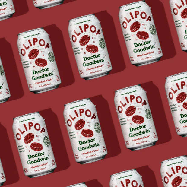 Olipop Doctor Goodwin  – Sparkling Prebiotic Soda, Classic Cola Flavor (355ml)