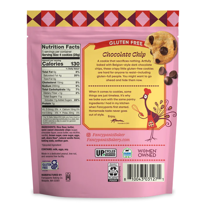 Fancypants Baking Co. Crispy Chocolate Chip Cookies – Gluten-Free, Non-GMO (141.7g)