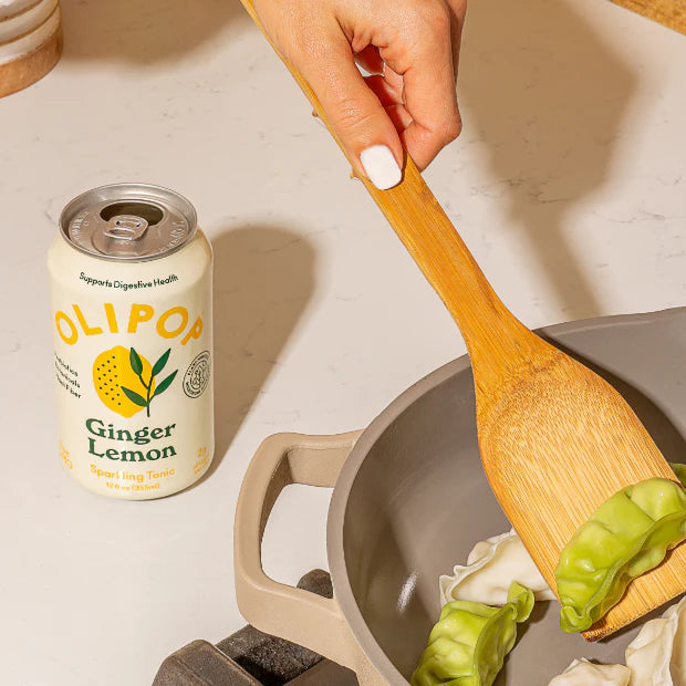 Olipop Ginger Lemon  – Sparkling Prebiotic Soda, Digestive Support (355ml)