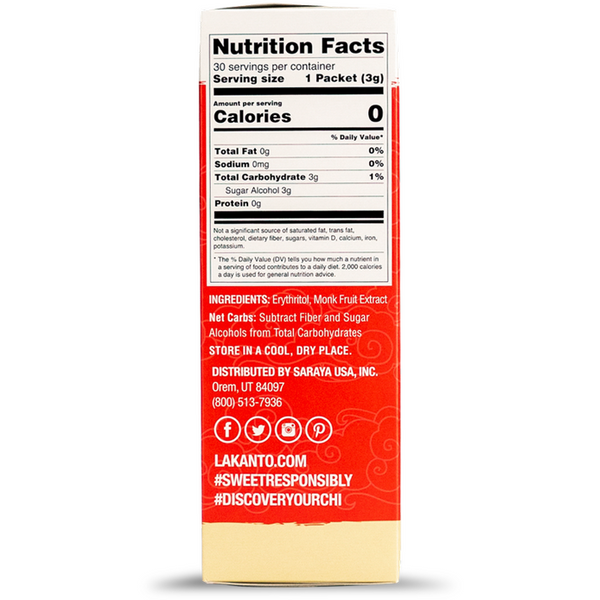 Lakanto Golden Sweetener Sachet's 30x30g