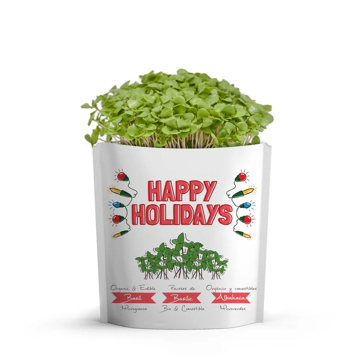 Gift a Green Happy Holidays Greeting Card – Basil Seeds That Grow (100g)