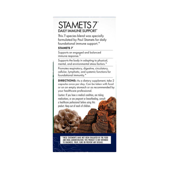 Host Defense Stamets 7 - Functional Mushroom Blend - 60 vegetarian caps 60vcaps