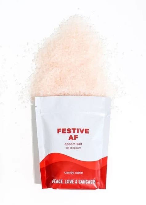 Peace, Love and Sarcasm Festive AF – Candy Cane Epsom Salt (300g)