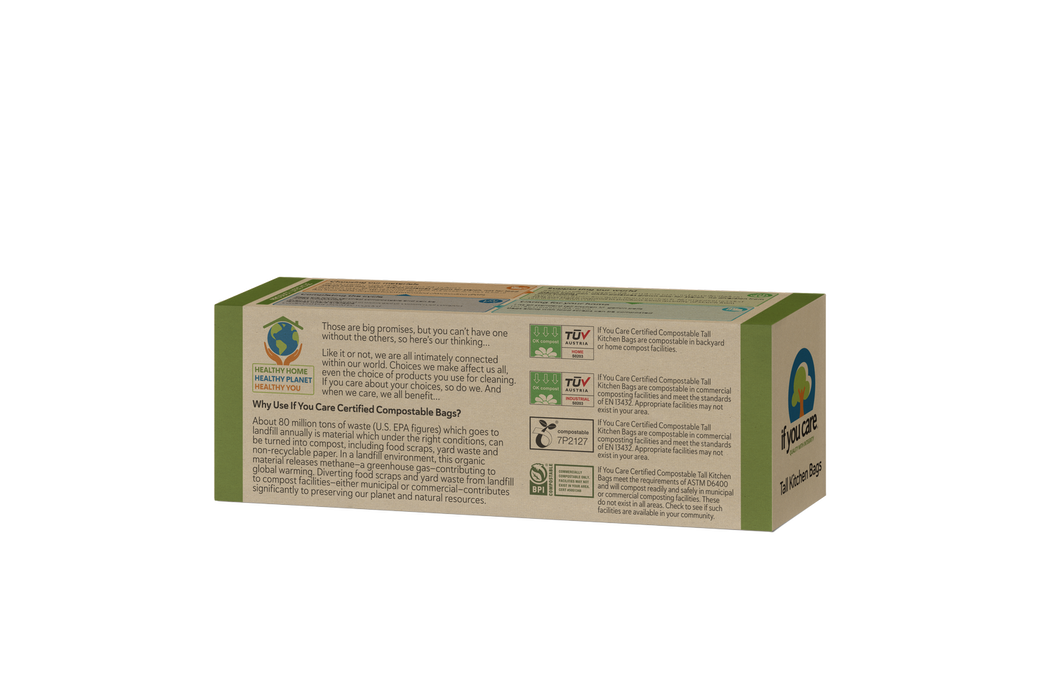 If You Care Compostable Tall Kitchen Bags - 13 Gallon (12 Count, Certified Compostable) 12 Bags