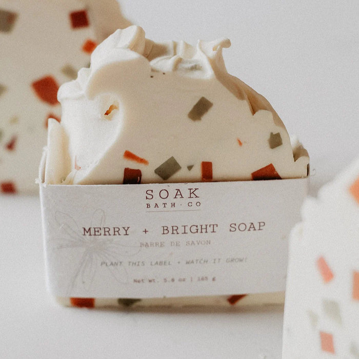 Soak Bath Co. Merry + Bright Soap Bar – Festive Holiday Scent (165g)
