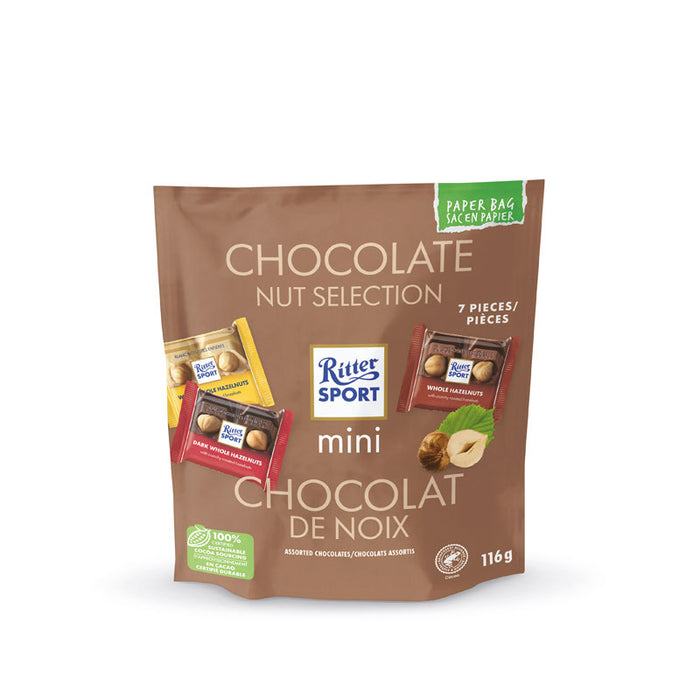 Ritter Sport Mini Chocolate Nut Selection – Assorted Nut-Filled Chocolate Squares (116g, 7 Pieces)