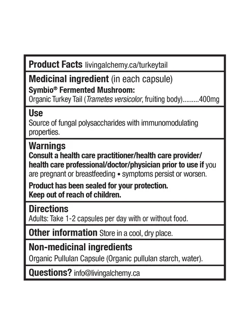 Living Alchemy MycoSynergy Fermented Turkey Tail Mushrooms  60vcaps