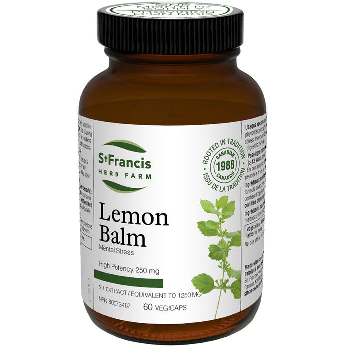 St. Francis Lemon Balm Capsules – Calming Herbal Supplement (60 Capsules) 60 Capsules