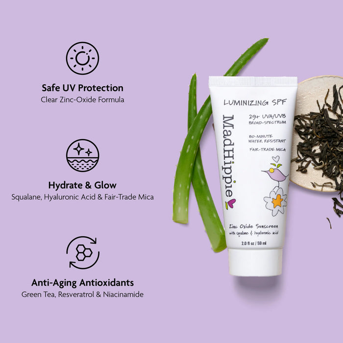 Mad Hippie Luminizing SPF 29+ Water Resistant Zinc Oxide Sunscreen 59ml