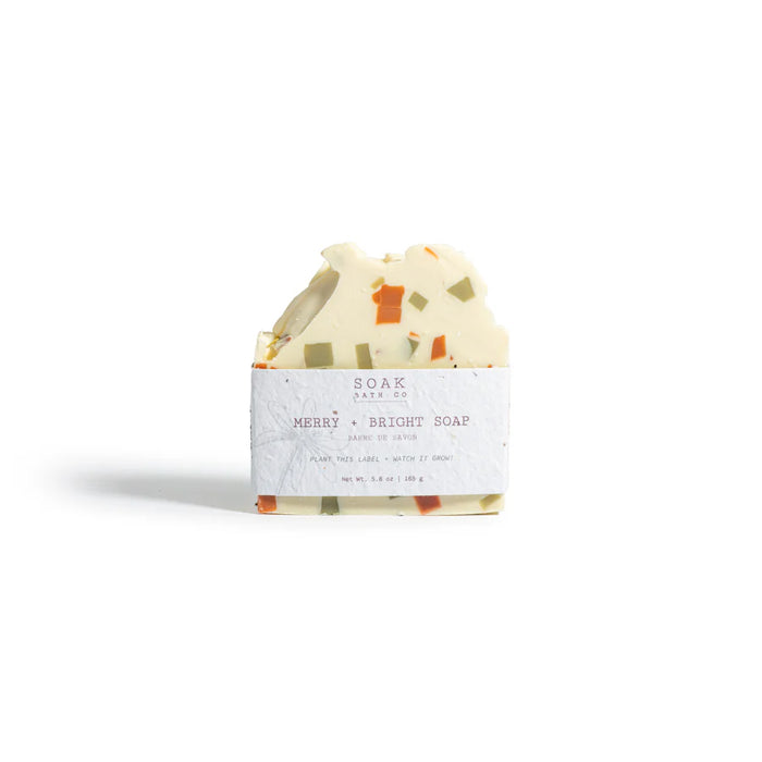 Soak Bath Co. Merry + Bright Soap Bar – Festive Holiday Scent (165g)