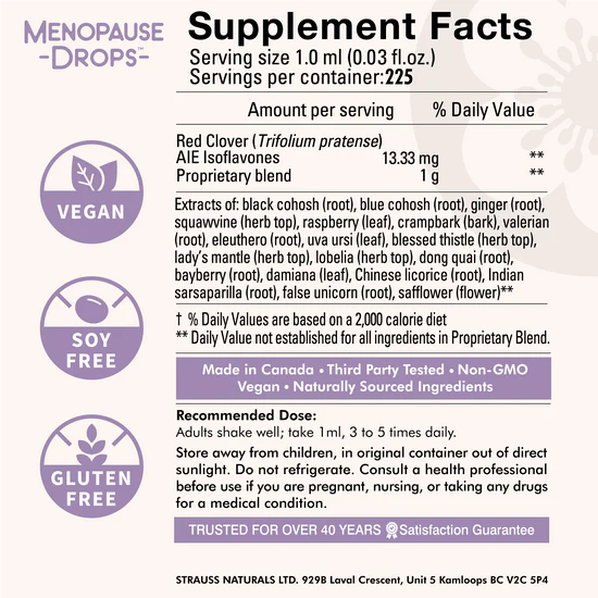 Strauss Menopause Drops – Hormonal Balance Support Formula (100ml)
