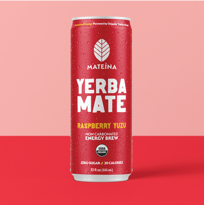 Mateina Yerba Mate  – Raspberry Yuzu, Organic Sparkling Tea (355ml)