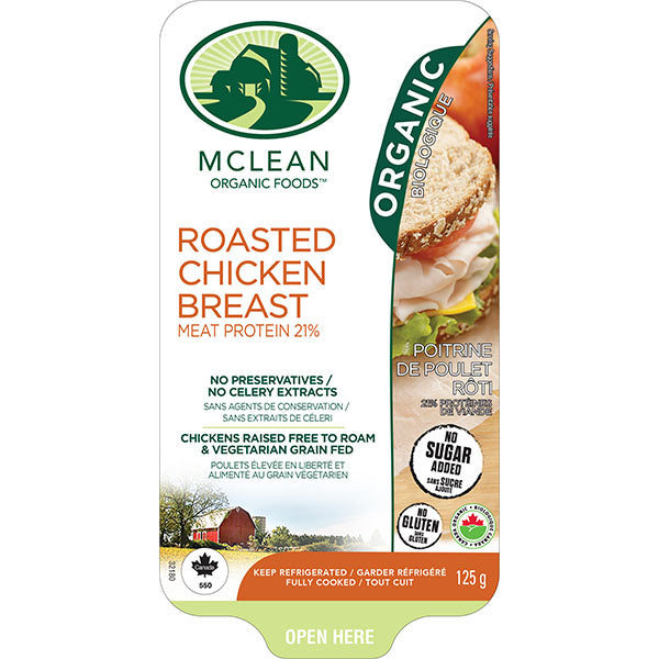 McLean No Antibiotics Roasted Chicken Breast Meat Protein 21% 125g