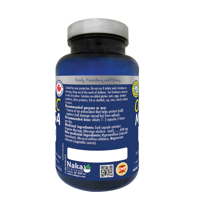 Naka Organic Moringa 1200mg – Nutrient-Dense Superfood (60 Veggie Caps) 60vegiecaps