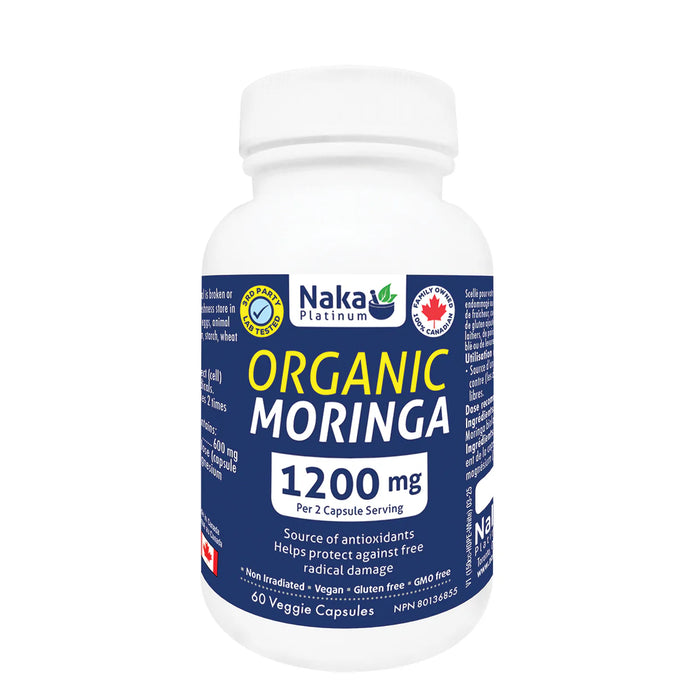 Naka Organic Moringa 1200mg – Nutrient-Dense Superfood (60 Veggie Caps) 60vegiecaps