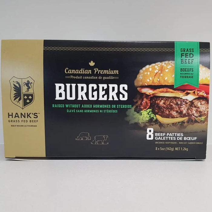 Hank's Grass Fed Beef Burgers 8 Pack