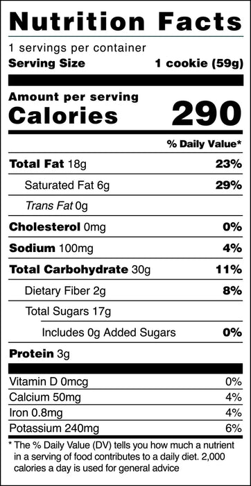 Nowhere Bakery The N'Oatmeal Cookie – Grain-Free, Vegan Soft-Baked Cookie (60g)