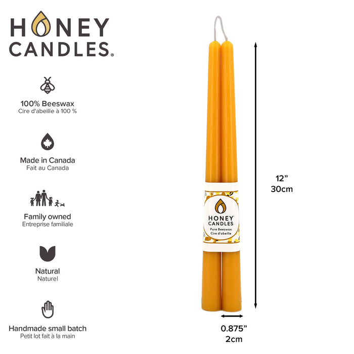 Honey's Candles Taper Pair Natural