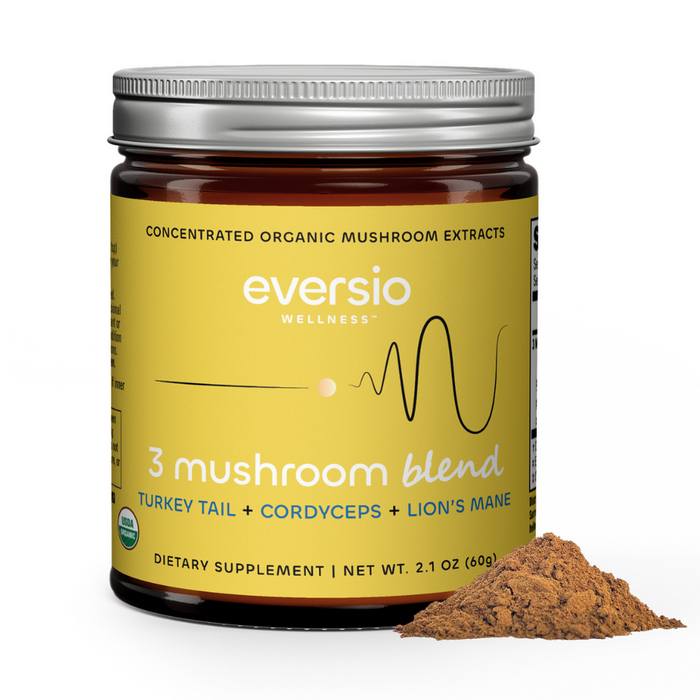 Eversio 3 Mushroom Blend Powder - Turkey Tail, Cordyceps, Lion's Mane 60g