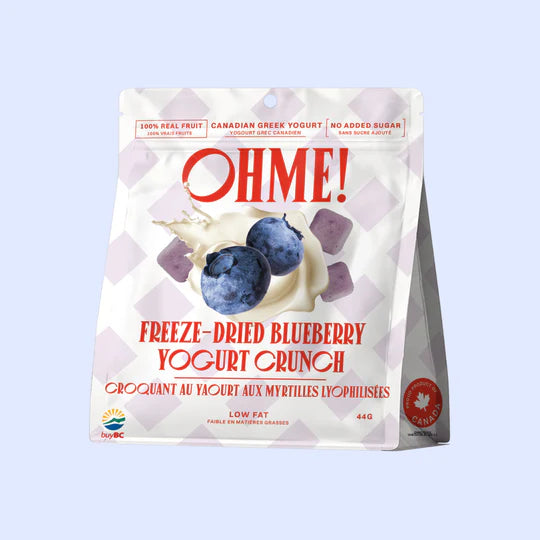 OHME! Freeze-Dried Blueberry Yogurt Crunch – Probiotic Snack, No Added Sugar (44g)