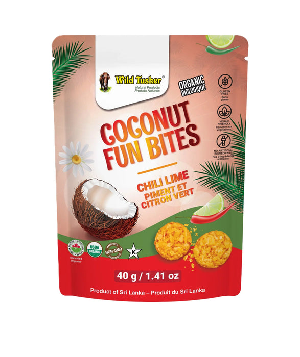 Wild Tusker Fun Bites – Chili Lime Coconut Snack Bites (40g)