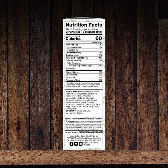 Partners Olive Oil & Sea Salt Crackers 124g