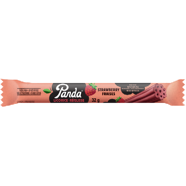 Panda Natural Licorice - Strawberry Licorice Bar (32g, Vegan)