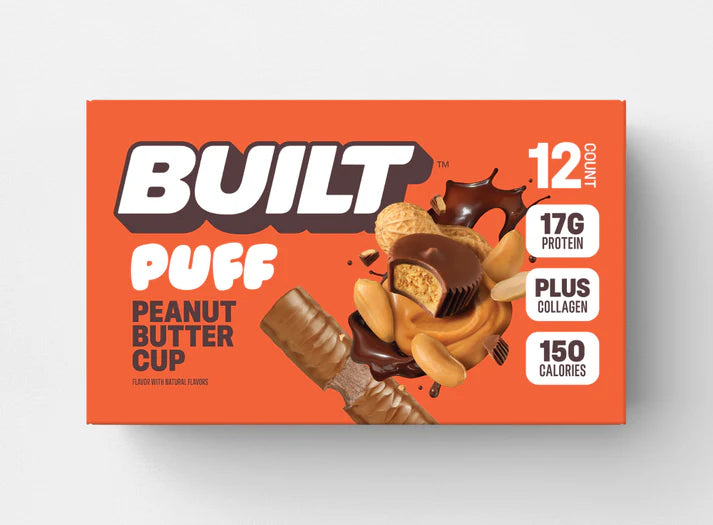 Built Puff Peanut Butter Cup – Protein Bar, Marshmallow Texture (12x40g)