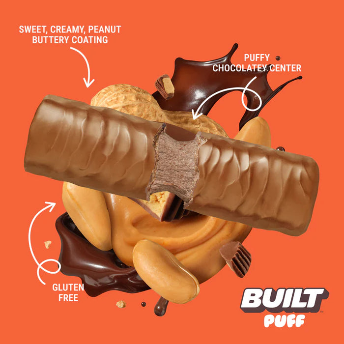 Built Puff Peanut Butter Cup – Protein Bar, Marshmallow Texture (12x40g)