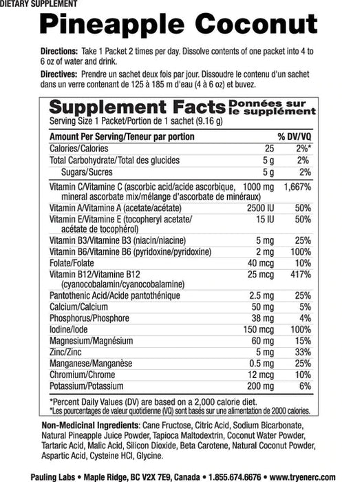 Ener-C 1000mg Vitamin C with minerals Pineapple Coconut 1 sachet 1sachet