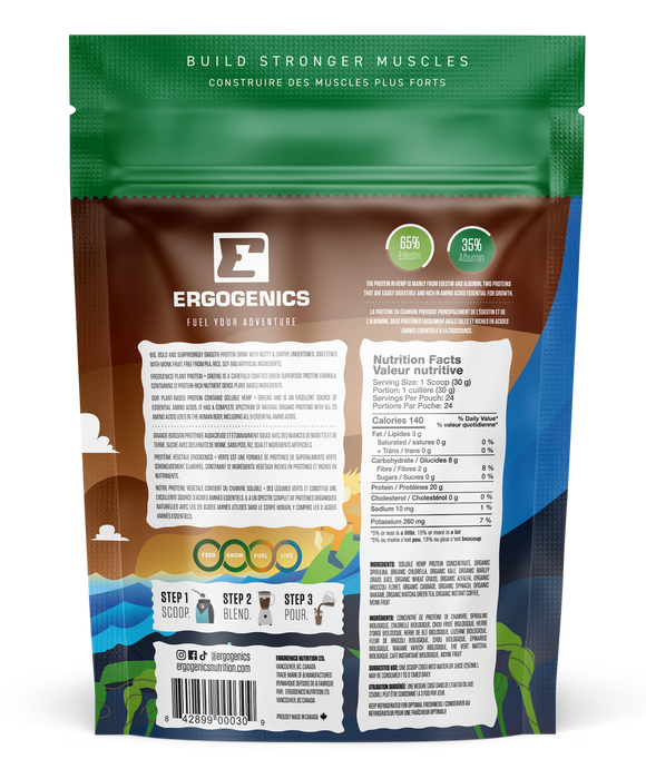 Ergogenics Plant Protein – Coffee Cold Brew Flavour, Plant-Based Protein Powder (720g)